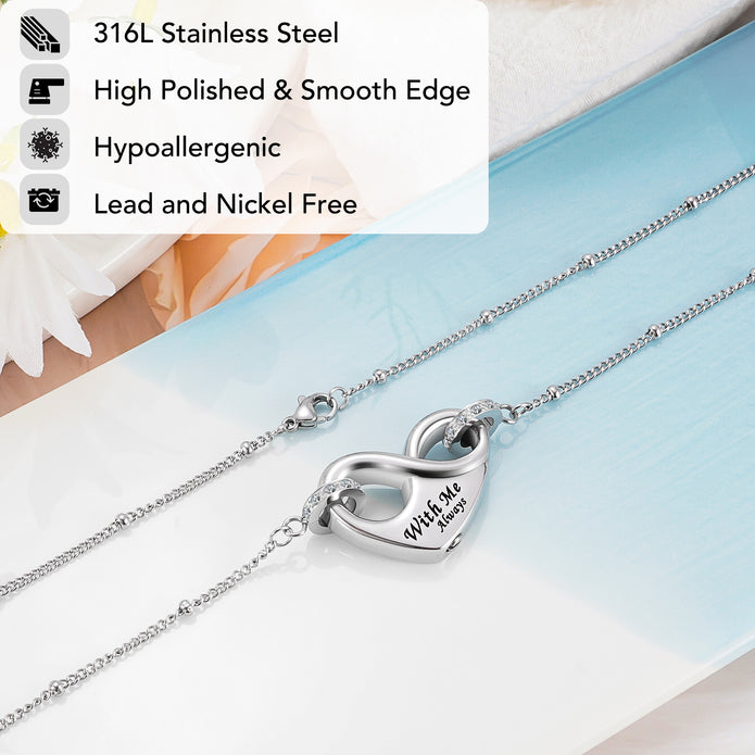 Dletay Infinity Cremation Urn Necklace for Ashes