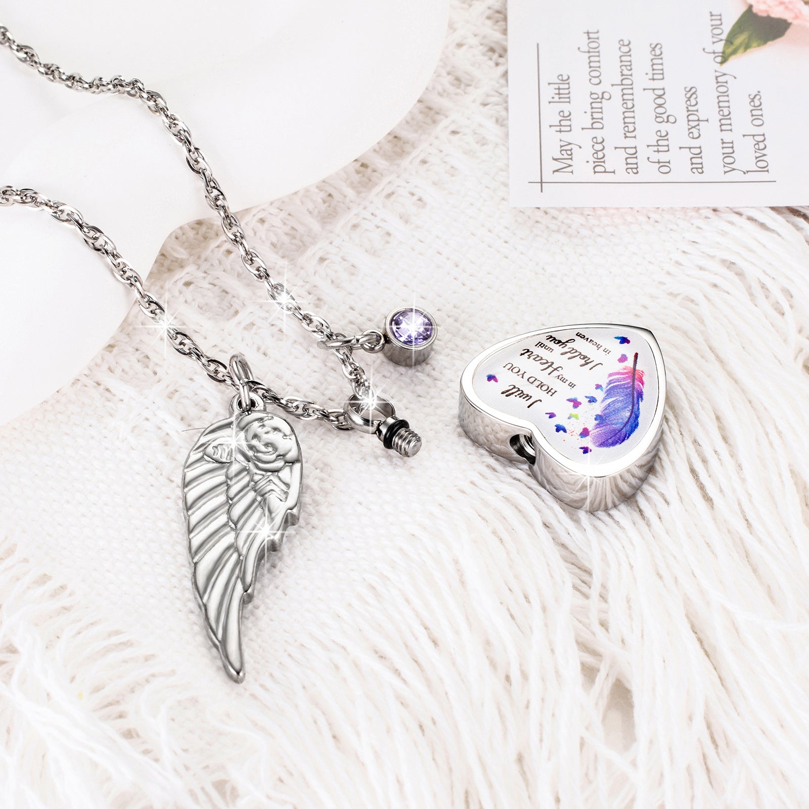 I will Hold You in My Heart Memorial Necklace for Ashes