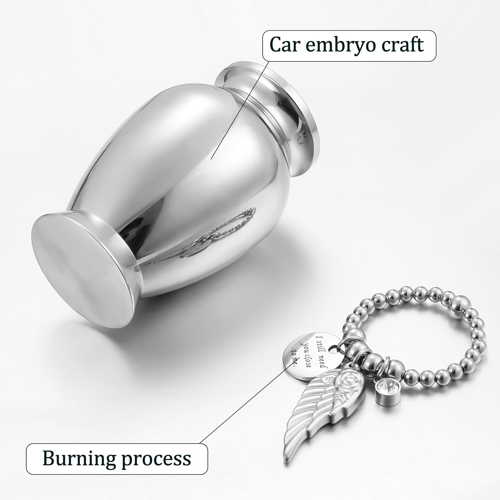 Wing Charm Memorial Cremation Urns for Ashes