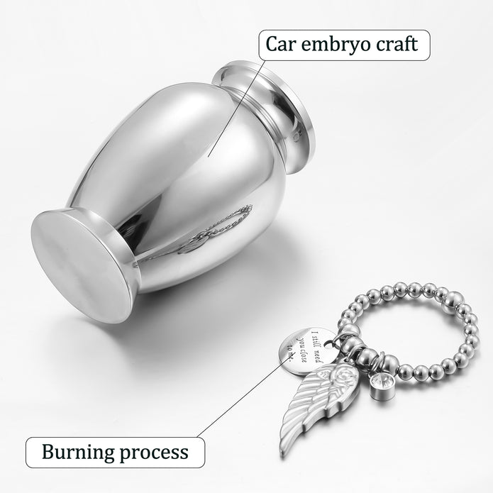 Wing Charm Memorial Cremation Urns for Ashes