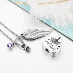 Heart Urn Necklace for Ashes with 12 Birthstones Cremation Jewelry for Ashes
