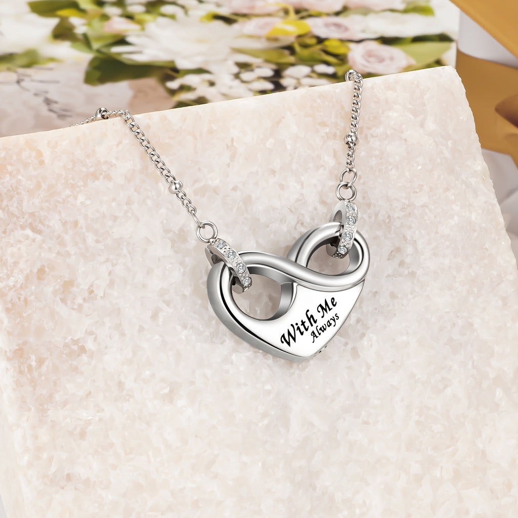 Dletay Infinity Cremation Urn Necklace for Ashes Memorial Cremation Jewelry