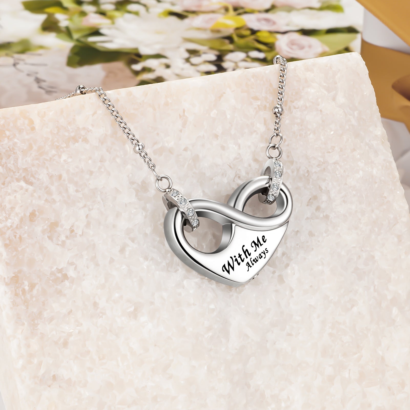 Dletay Infinity Cremation Urn Necklace for Ashes Memorial Cremation Jewelry