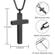 Black Cross Cremation Necklace for Ashes