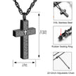 Black Scripture Cremation Cross Necklace for Ashes