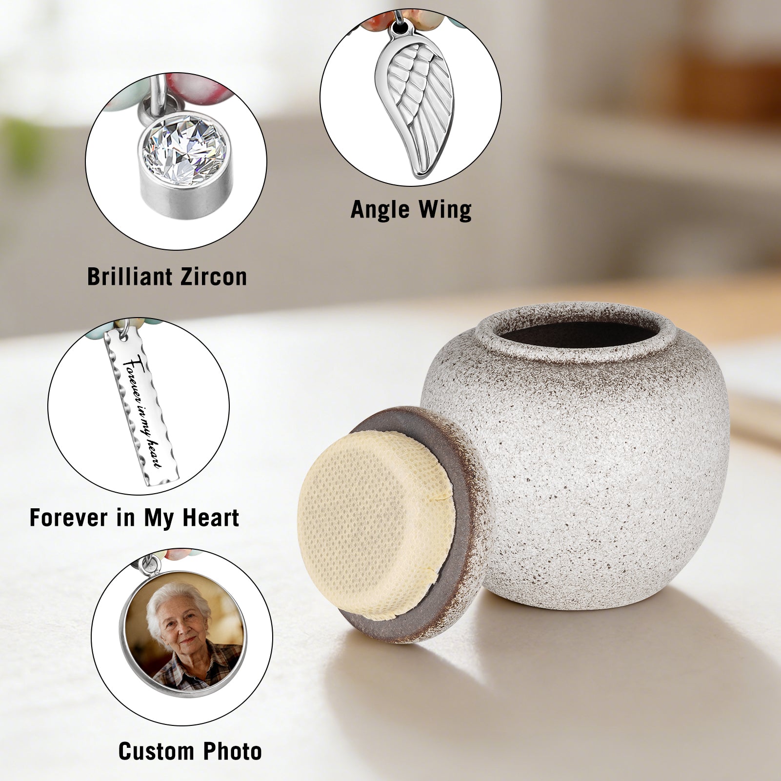 Dletay Mini Urns for Ashes Memorial Ceramic Small Cremation Urns