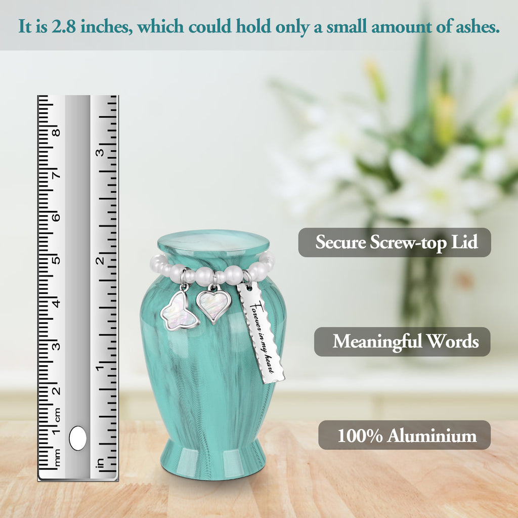 Mint Green Memories Personalized Keepsake Urn for Ashes
