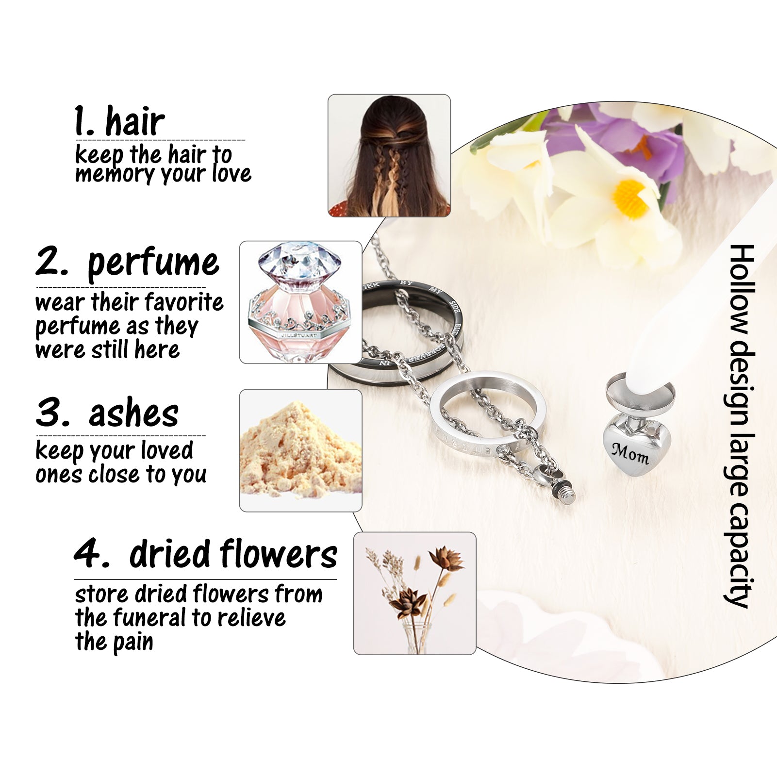 Forever In My Heart Cremation Necklace for Ashes