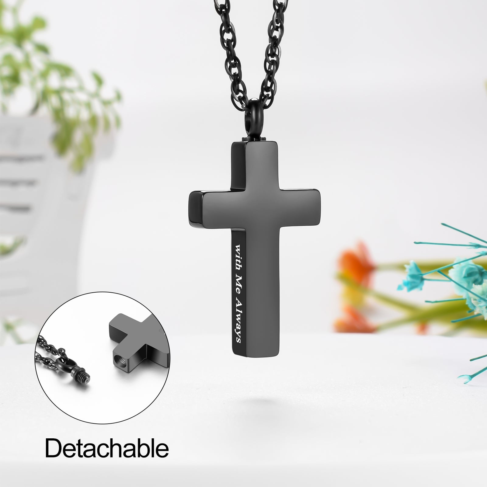 In Loving Memory Cross Necklace for Ashes