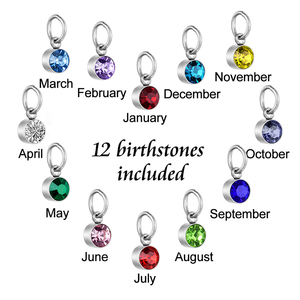 Heart Urn Necklace for Ashes with 12 Birthstones Cremation Jewelry for Ashes