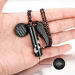 Black Butterfly Cylinder Large Urn Cremation Necklace for Ashes