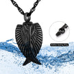 Black Angel Wing Urn Cremation Necklaces for Ashes