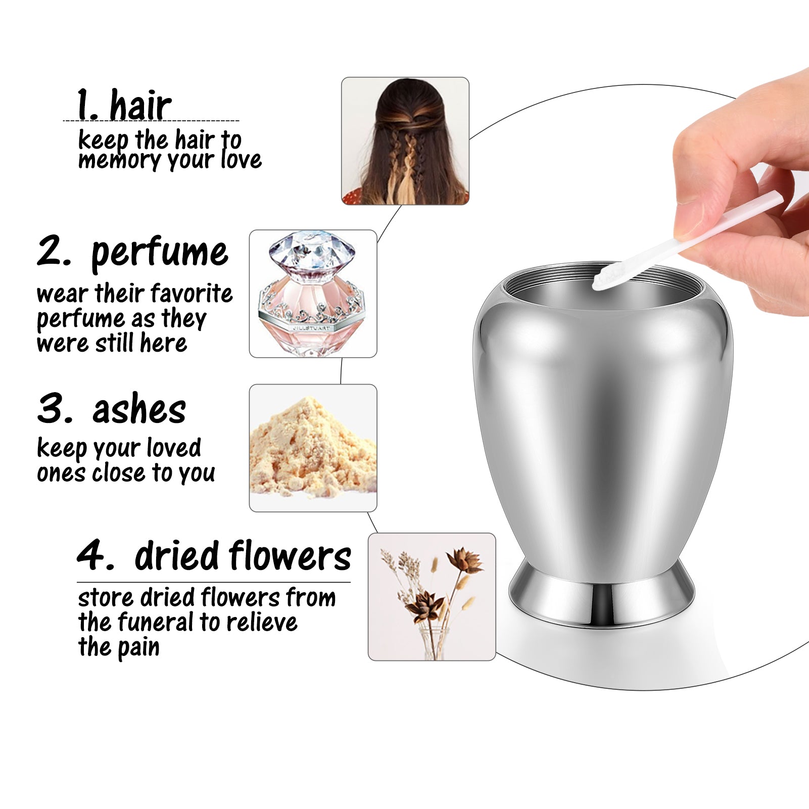 Cross Charm Memorial Cremation Urns for Ashes