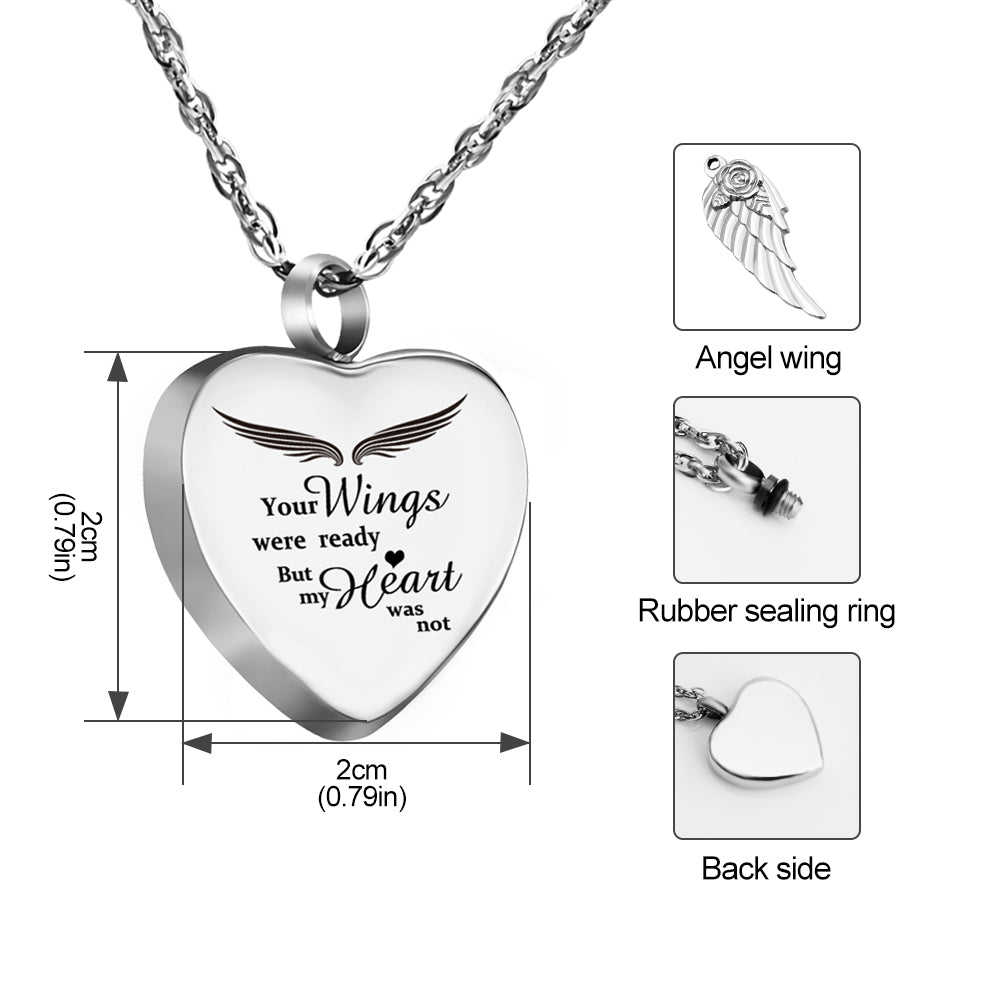 Heart Urn Necklace for Ashes with 12 Birthstones Cremation Jewelry