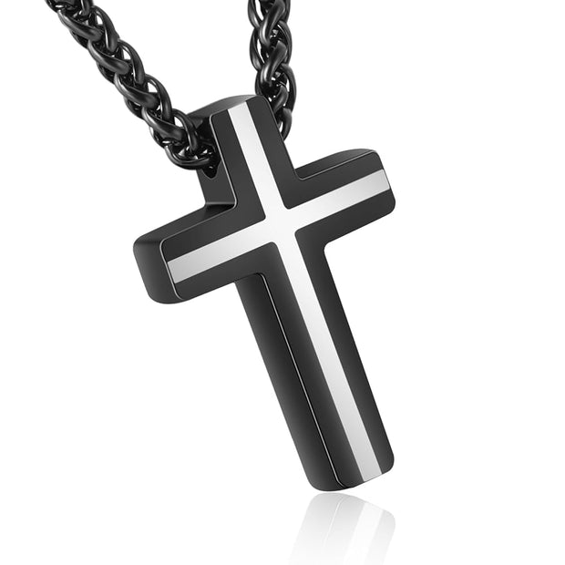 Guided By Faith Cremation Cross Necklace for Ashes