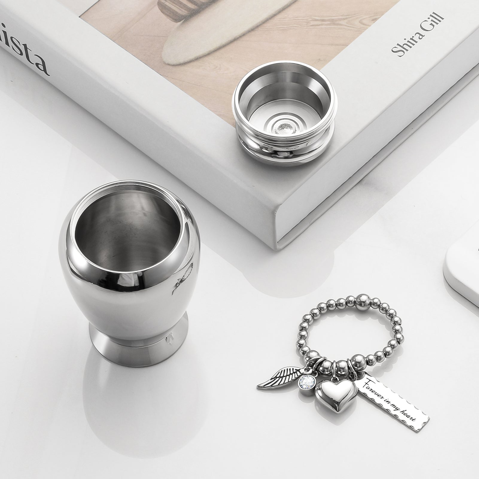 Heart Charm Memorial Cremation Urns for Ashes