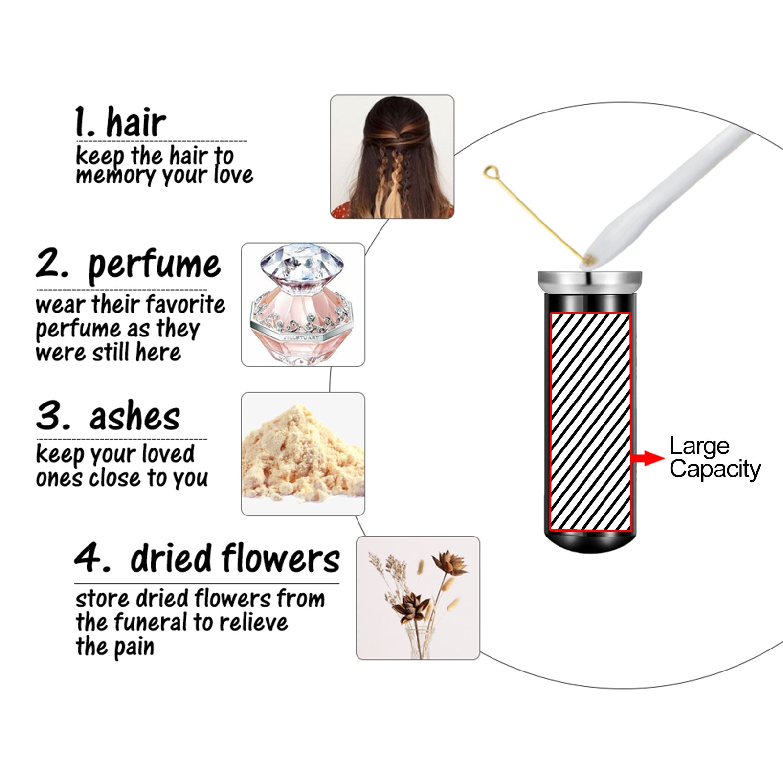 Black Butterfly Cylinder Medium Urn Cremation Necklace for Ashes
