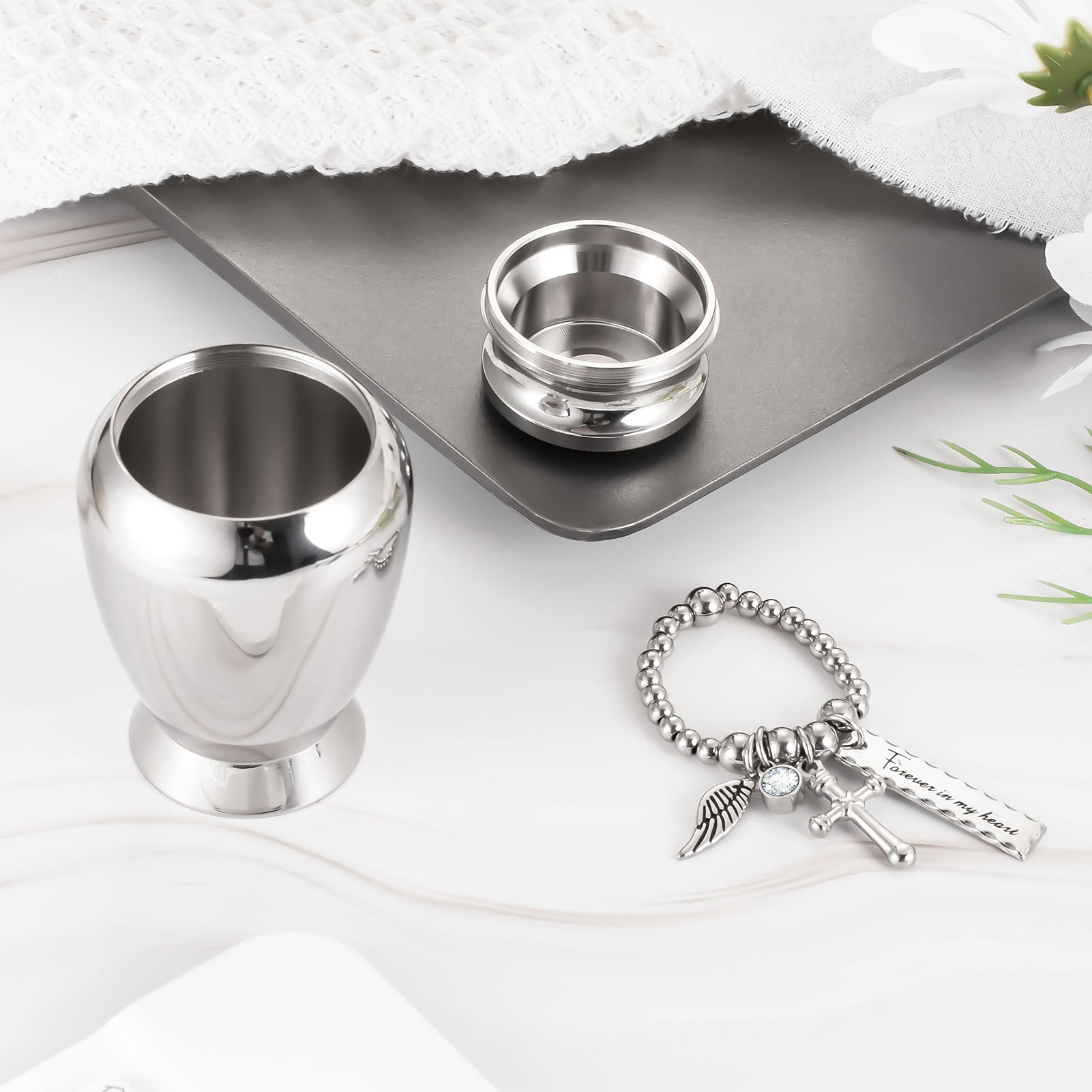 Cross Charm Memorial Cremation Urns for Ashes