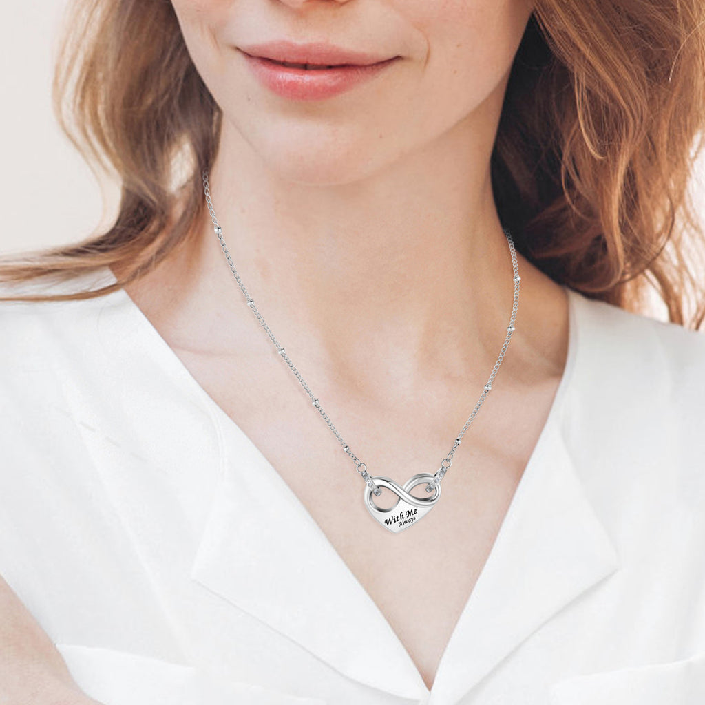 Dletay Infinity Cremation Urn Necklace for Ashes Memorial Cremation Jewelry