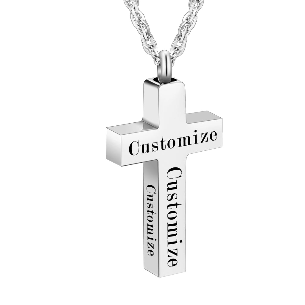 Cremation Cross Necklace for Ashes