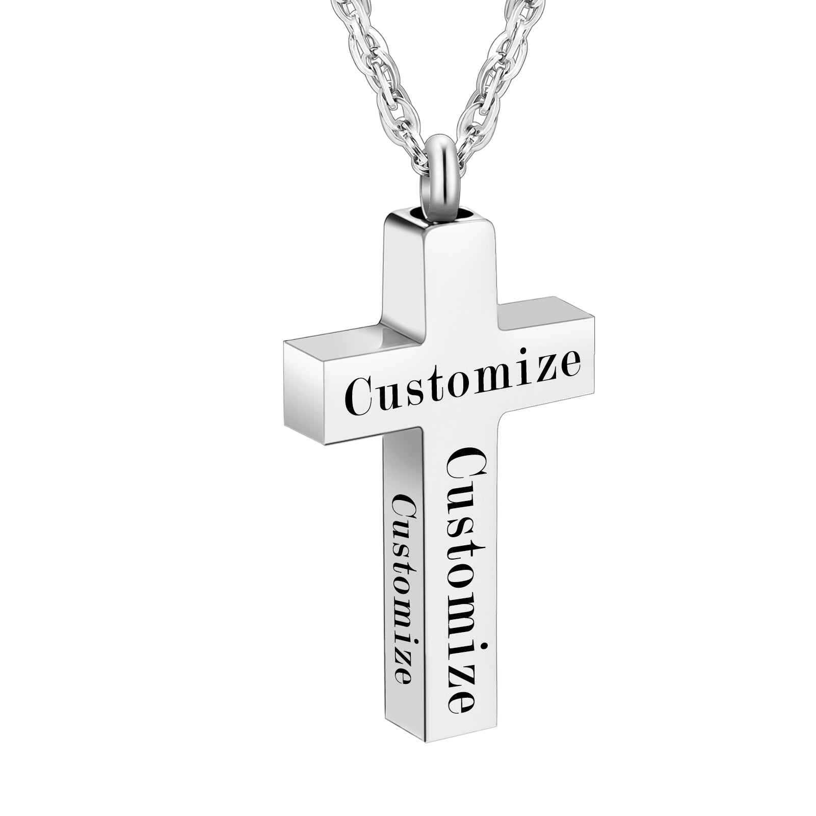 Cremation Cross Necklace for Ashes