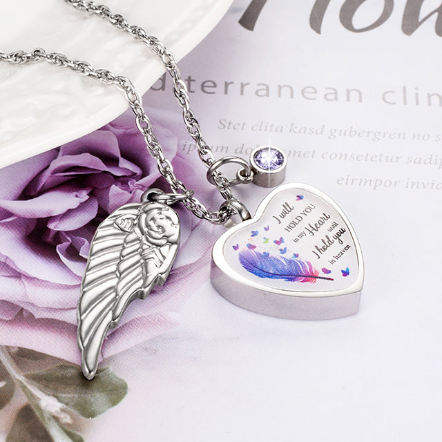I will Hold You in My Heart Memorial Necklace for Ashes