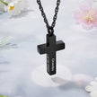 Black Cross Cremation Necklace for Ashes