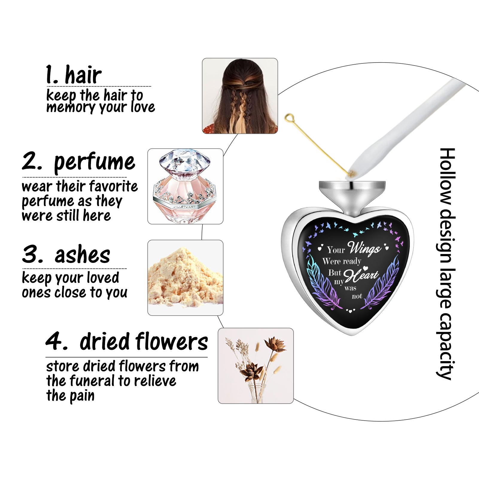 Your Wings Were Ready Memorial Heart Necklace