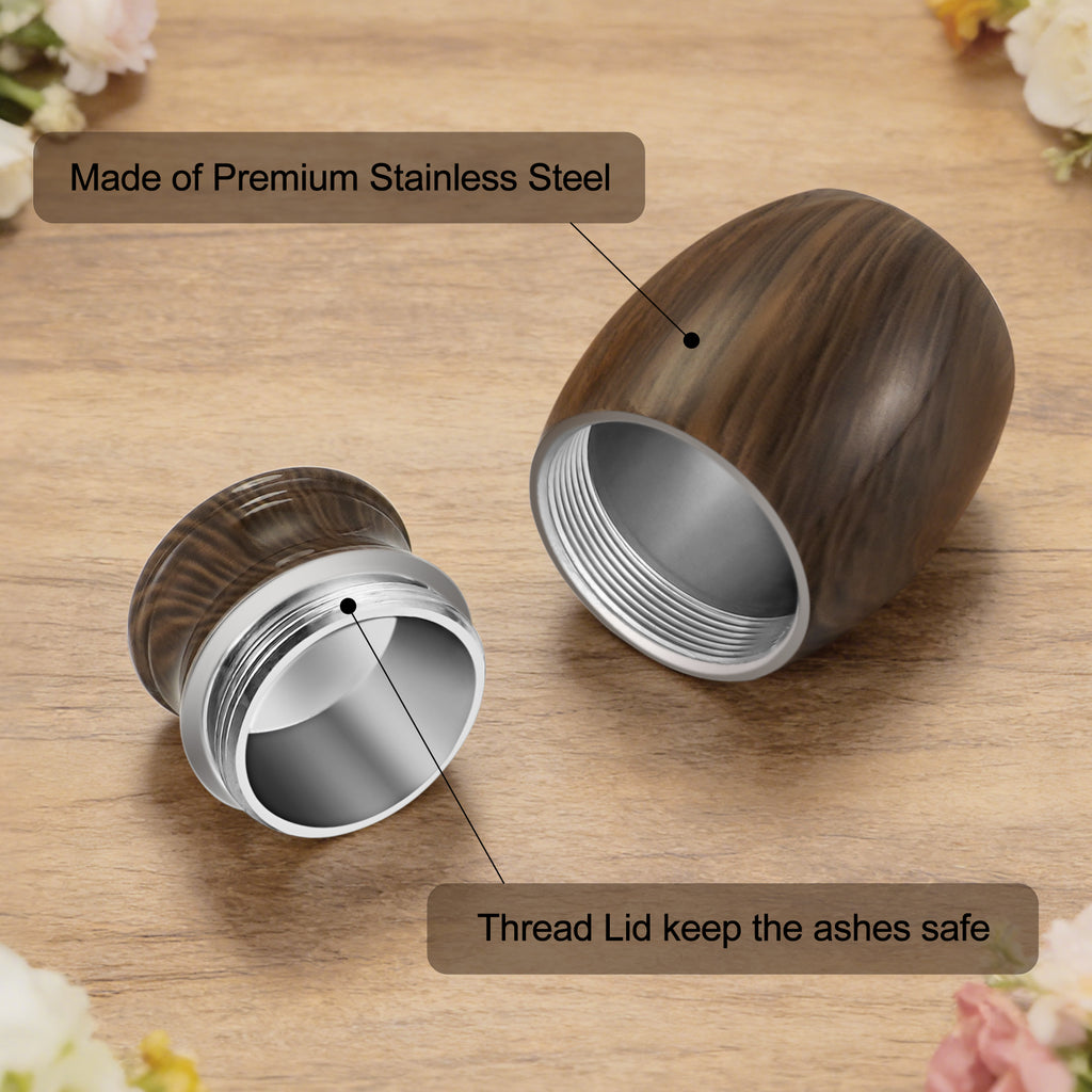 Dletay Angel Wing Heart Shaped Wooden Cremation Urns  for Ashes