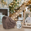 Dletay Angel Wing Heart Shaped Wooden Cremation Urns  for Ashes
