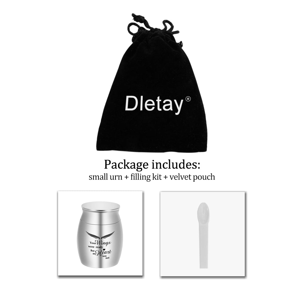 Dletay Keepsake Urn for Ashes Mini Cremation Urn in Stainless Steel