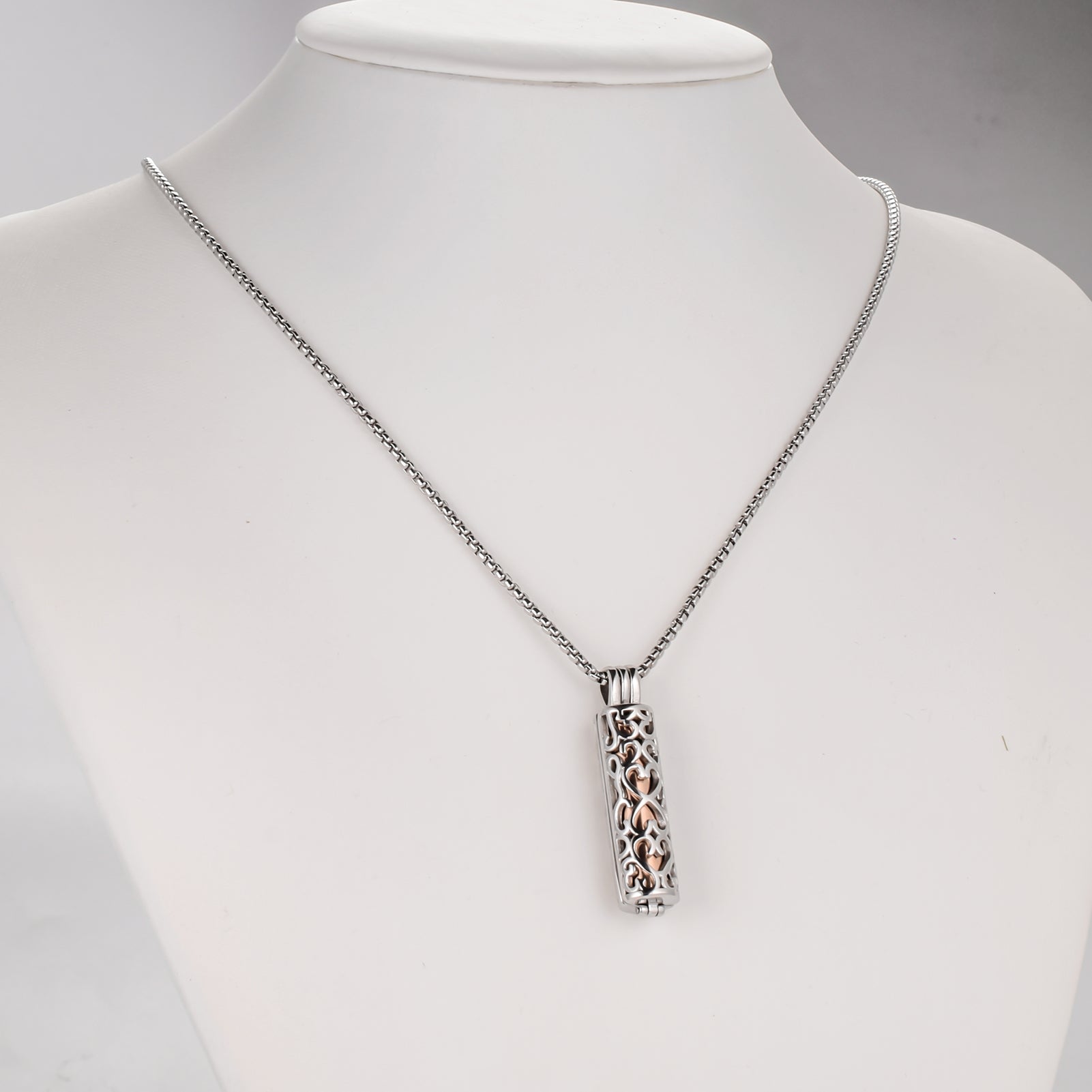 Hollow Cylinder Urn Cremation Necklace for Ashes