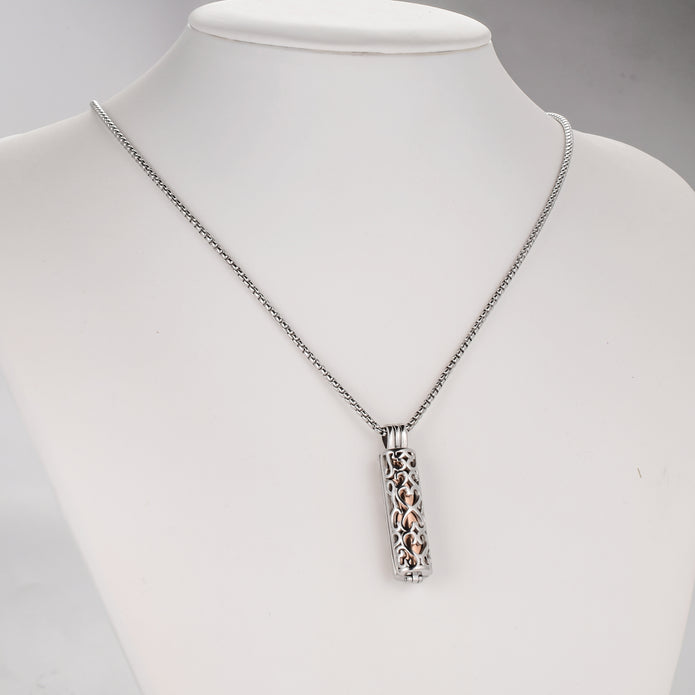 Hollow Cylinder Urn Cremation Necklace for Ashes
