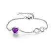 Purple Infinity Heart Crystal Urn Bracelet for Ashes
