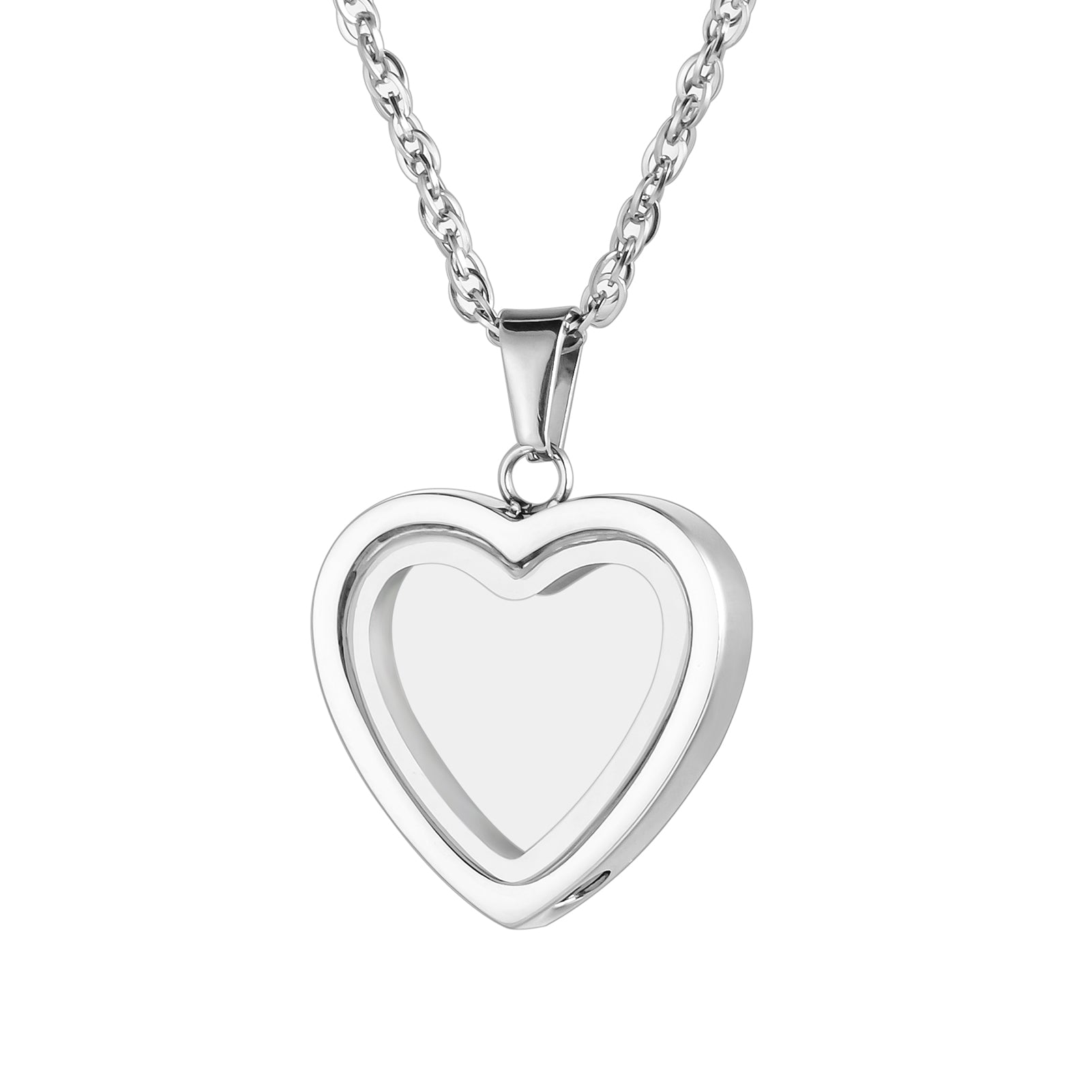 Transparent Window Heart Urn Cremation Necklace for Ashes