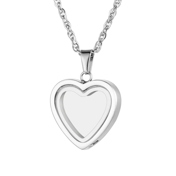 Transparent Window Heart Urn Cremation Necklace for Ashes