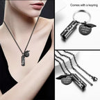 Dletay Cylinder Cremation Jewelry Urn Necklace for Ashes Memorial Ashes Necklace with Angel Wing Charm Memorial Keepsake for Pet