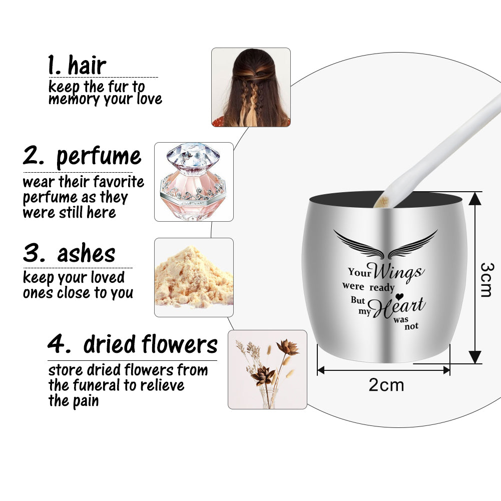 Dletay Keepsake Urn for Ashes Mini Cremation Urn in Stainless Steel