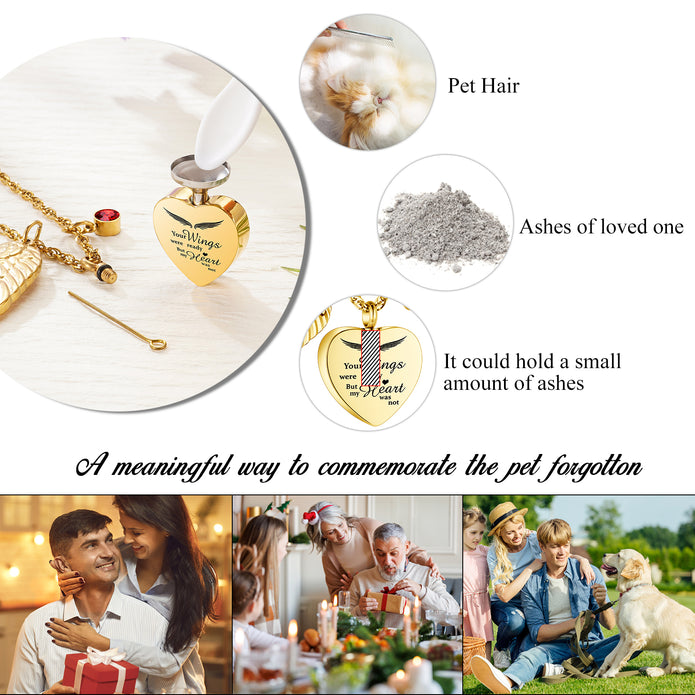 Your Wings Were Ready Heart Necklace for Ashes