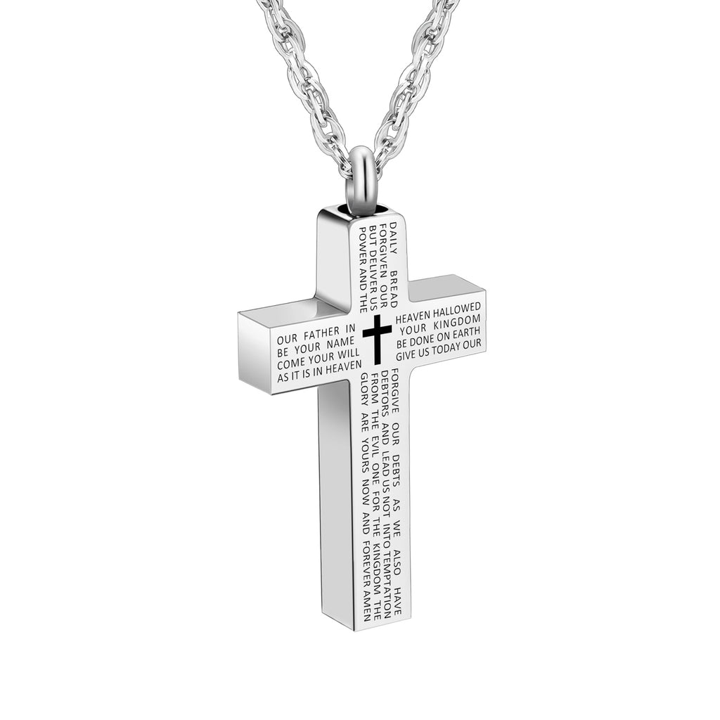 Cremation Cross Necklace for Ashes