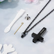 Black Cross Cremation Necklace for Ashes