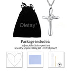 Dletay Cross Cremation Memorial Jewelry Crystal Urn Necklace