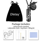 Dletay Cylinder Cremation Jewelry Urn Necklace for Ashes Memorial Ashes Necklace with Angel Wing Charm Memorial Keepsake for Pet