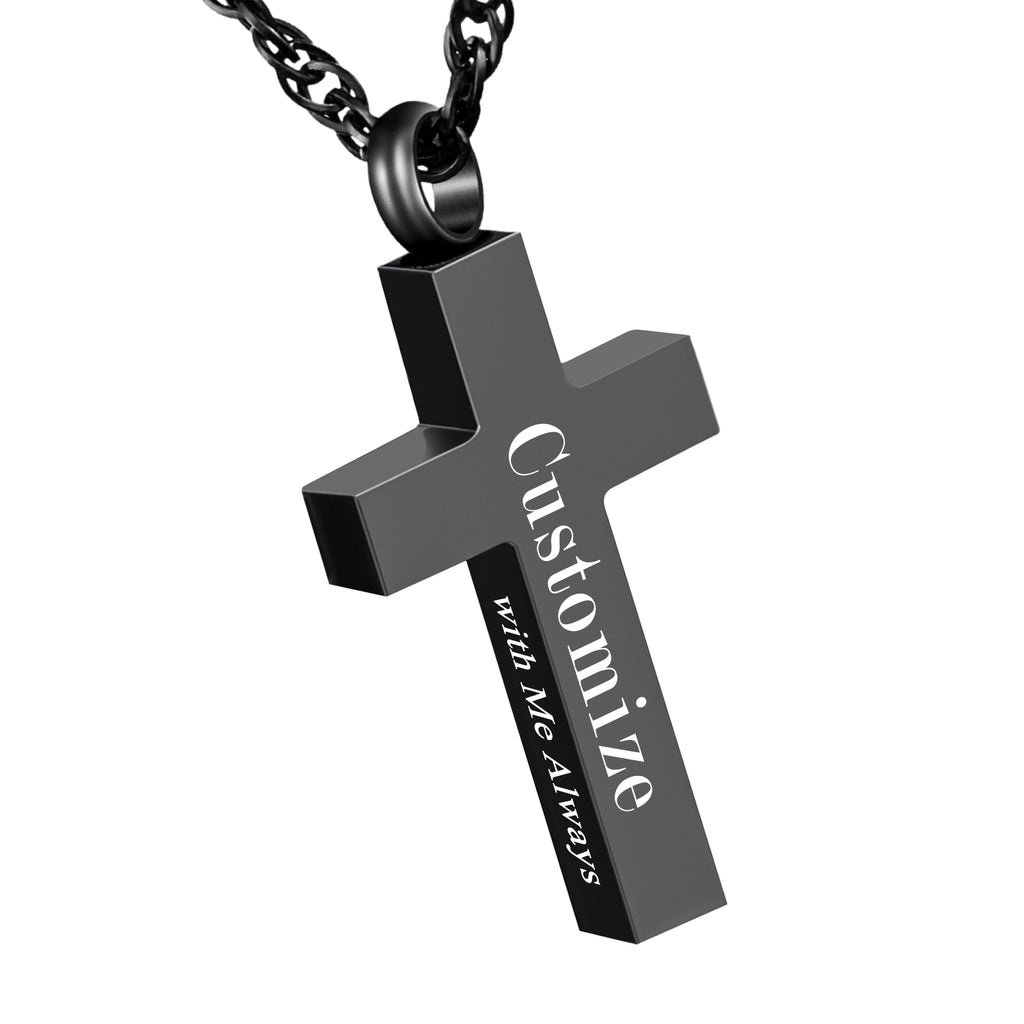 Cremation Cross Necklace for Ashes Stainless Steel Cross Urn Pendant Ashes Holder Memorial Jewelry