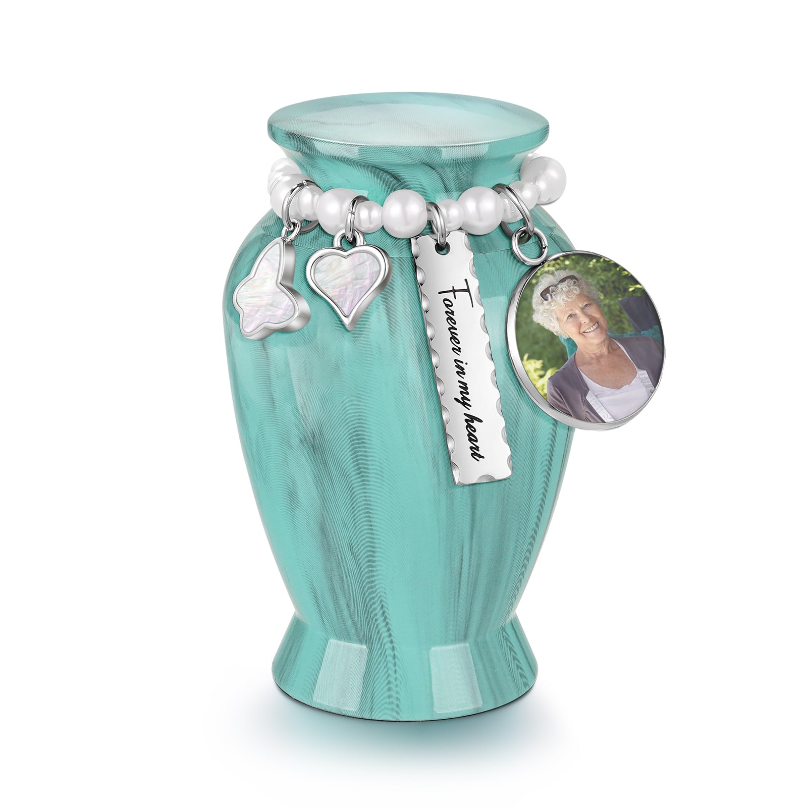 Mint Green Memories Personalized Keepsake Urn for Ashes