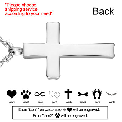 Dletay Cross Urn Necklace for Ashes Cremation Jewelry for Ashes Memorial Ash Necklace for Men Women