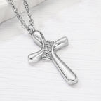 Dletay Cross Cremation Memorial Jewelry Crystal Urn Necklace