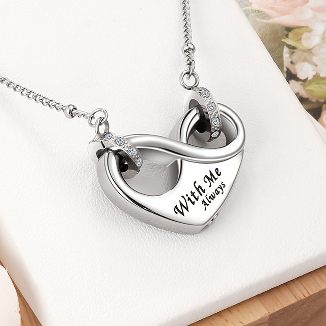 Dletay Infinity Cremation Urn Necklace for Ashes Memorial Cremation Jewelry