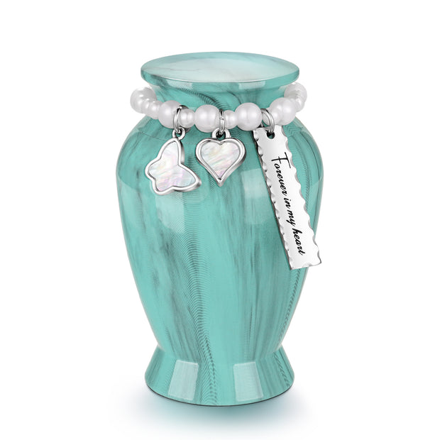 Mint Green Memories Personalized Keepsake Urn for Ashes