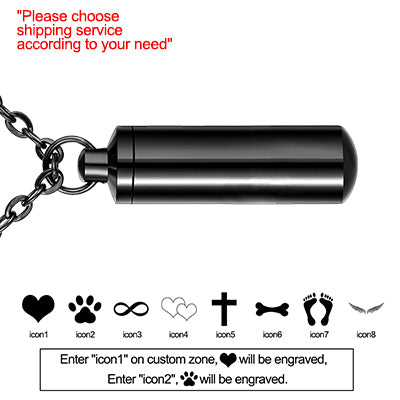 Dletay Cylinder Cremation Jewelry Urn Necklace for Ashes Memorial Ashes Necklace with Angel Wing Charm Memorial Keepsake for Pet